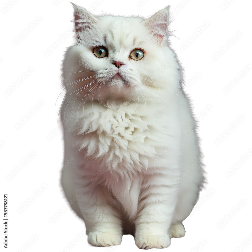 Full body portrait of a White Persian Cat