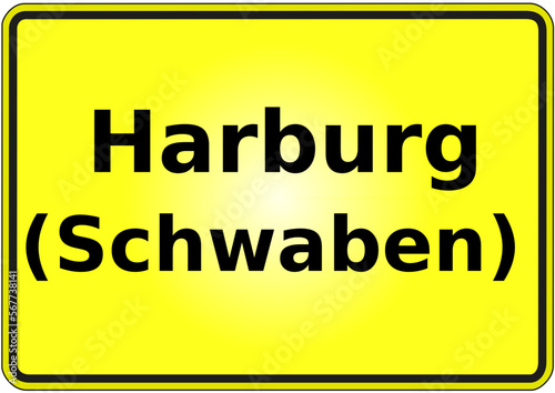 Ortseingangsschild Deutschland Stadt Harburg (Schwaben)