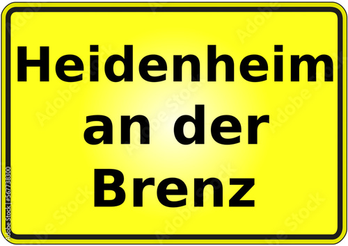 Ortseingangsschild Deutschland Stadt Heidenheim an der Brenz