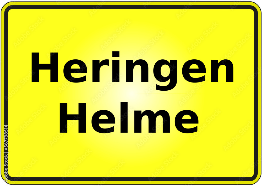 Fototapeta premium Ortseingangsschild Deutschland Stadt Heringen-Helme