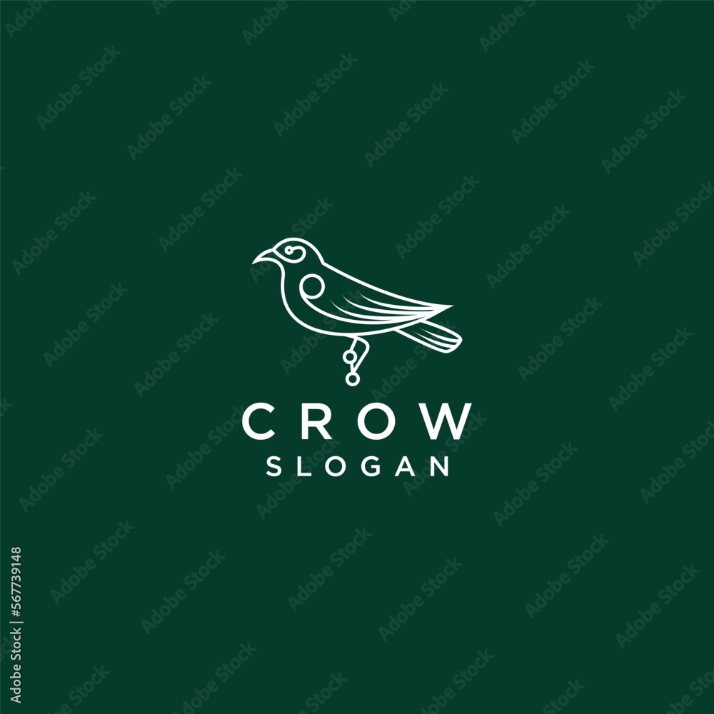 Fototapeta premium Crow logo design icon vector