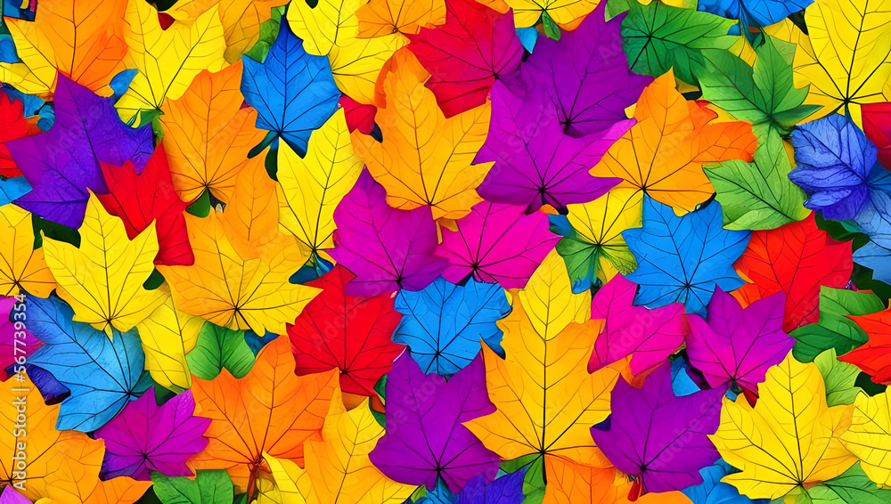 background colorful leaves, AI generated