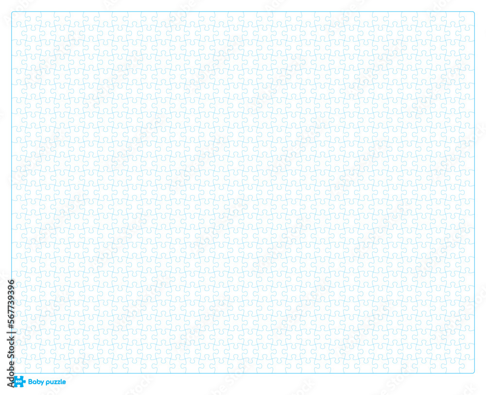 Vector baby puzzle template. 800 pieces. Isolated on white background Vector baby puzzle template. 800 pieces. Isolated on white background