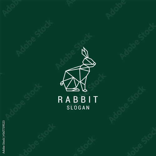 Rabbit geometric logo vector icon design template