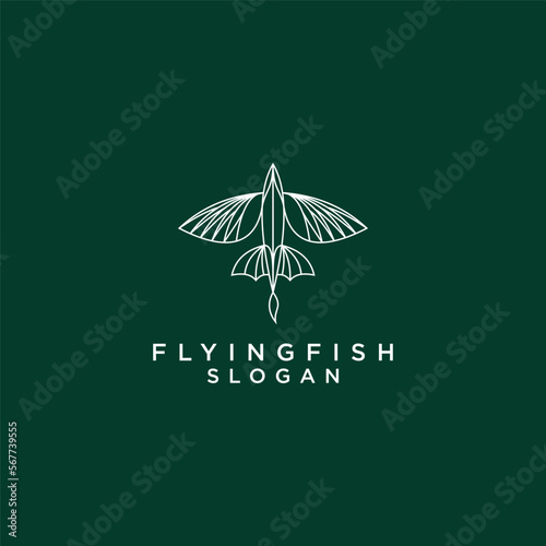 Flying Fish logo design icon vector