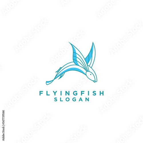 Flying Fish logo design icon vector