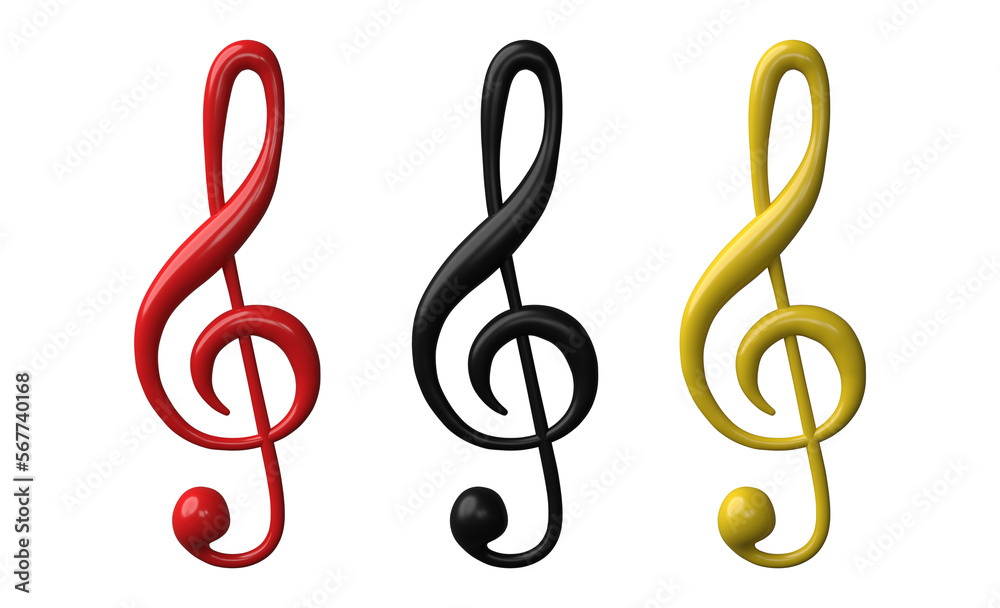 Fototapeta premium Set of melody icon 3D render, png file format.