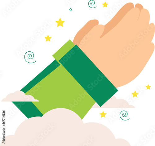 a hand symbol that means sorry physically and mentally to celebrate Eid al-Fitr

