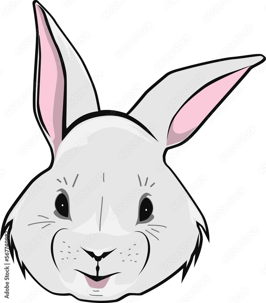 Cartoon Easter bunny face. Cartoon Easter bunny face.