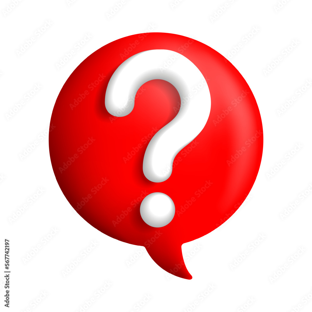 Question mark icon in 3D bubble shape Question mark icon in 3D bubble shape