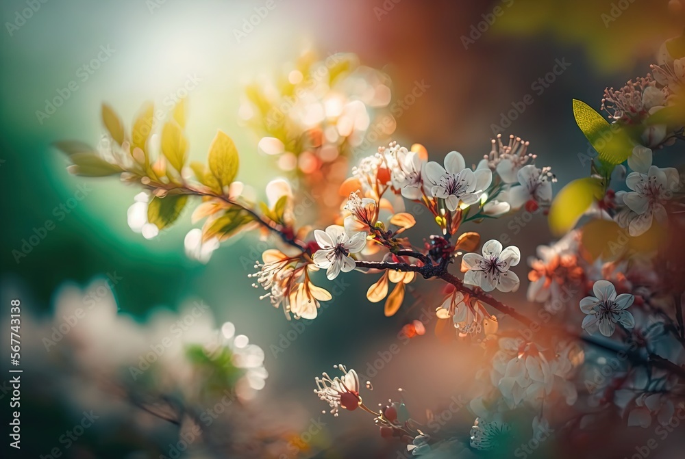 beautiful little white plum flowers blossoming, generative Ai beautiful little white plum flowers blossoming, generative Ai