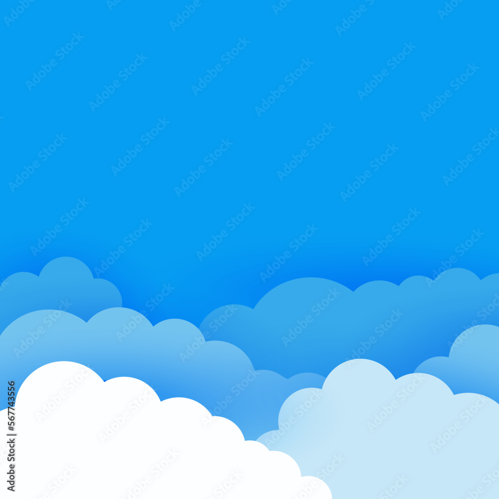clouds background on blue sky. clouds design. Cartoonish clouds. illustration. vector 