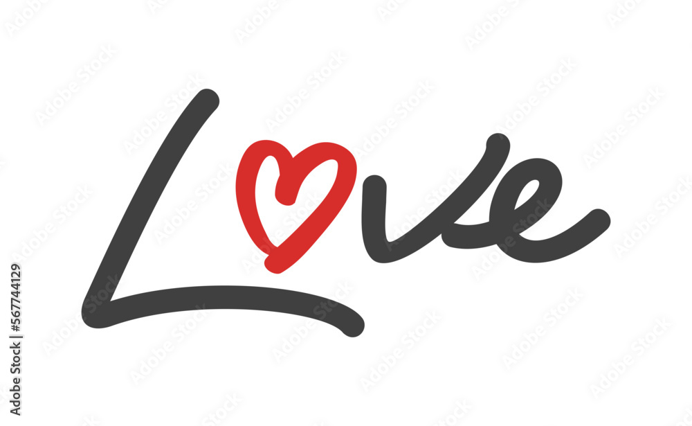Love text lettering. O letter replaced by heart shape. Valentine's day design. Love text lettering. O letter replaced by heart shape. Valentine's day design.