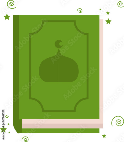 a symbol of a green mosque which is a place of worship for Muslims
