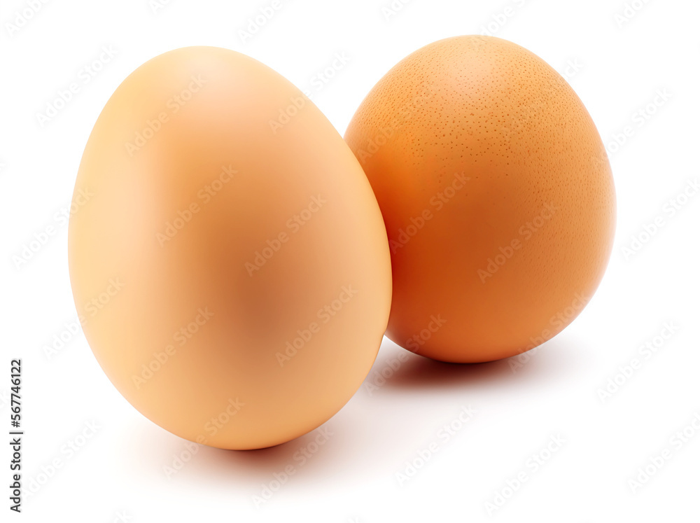Chicken Eggs on White Background Chicken Eggs on White Background