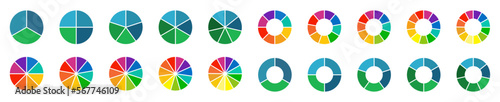 Fotografia Circle pie chart icons