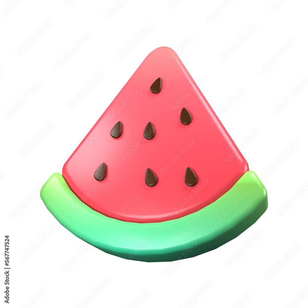 Watermelon slice 3D illustration Watermelon slice 3D illustration