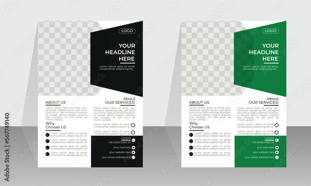 Corporate business flyer design template, abstract business flyer, vector template design or business poster template design.