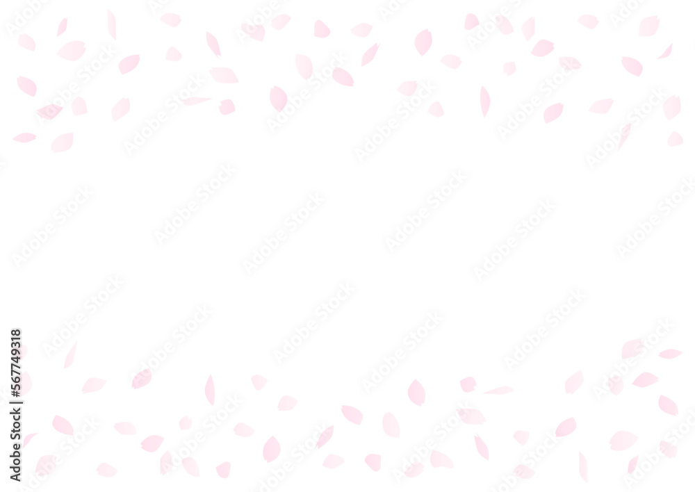 桜の花びらのフレームイラスト   