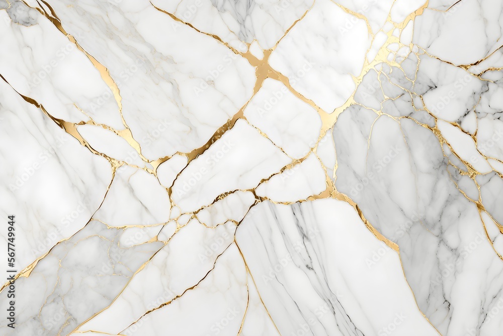 Fototapeta premium Gold marble Luxury background texture, Abstract marble with golden foil background. Texture wallpaper Artificial stone texture, trendy marbled wallpaper. Generative Ai