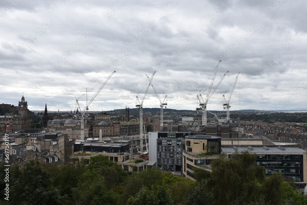 Aerial view of Edinburgh city centre with buildings and landmarks. Aerial view of Edinburgh city centre with buildings and landmarks.