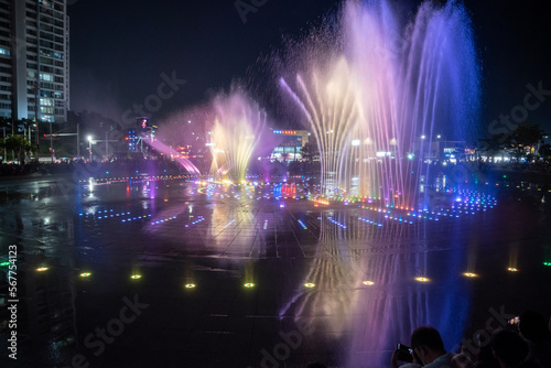 fountain at night