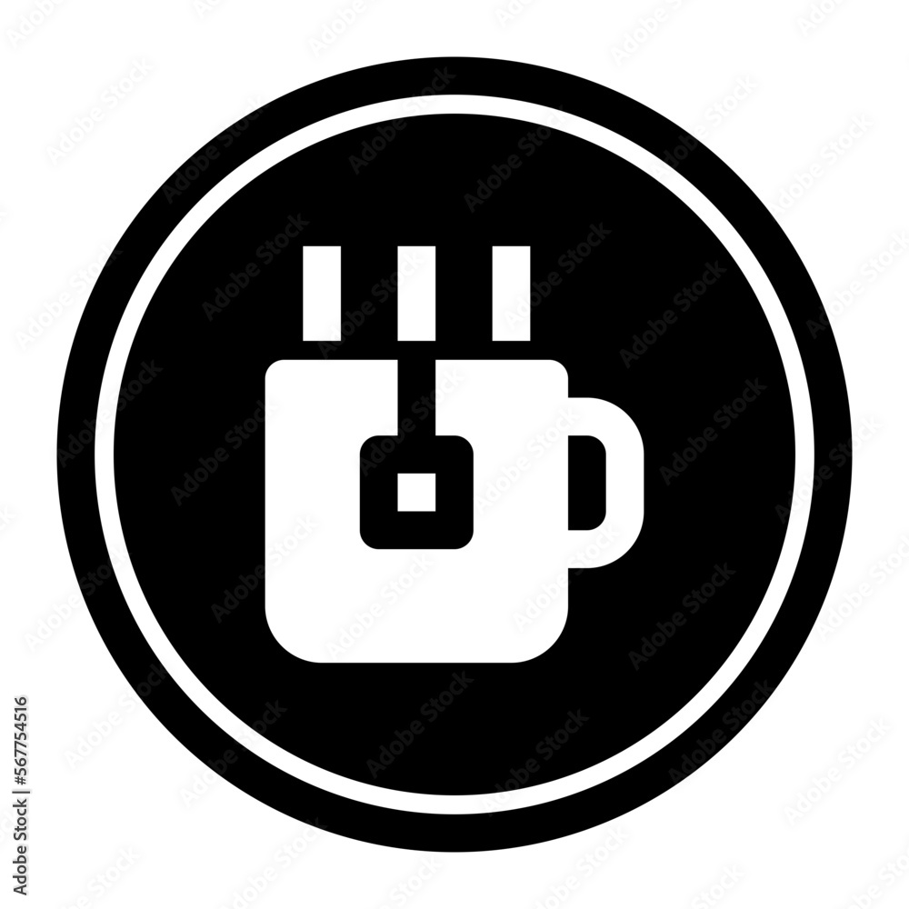 Teacup Circular line icon Teacup Circular line icon