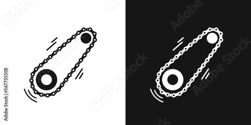 Bicycle chain icon. Bicycle mechanism, chain gear on bike