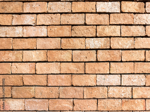 Close up red brick wall background