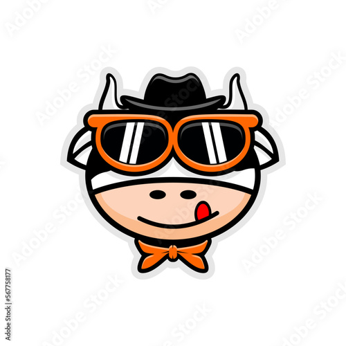 cartoon cow head vector design