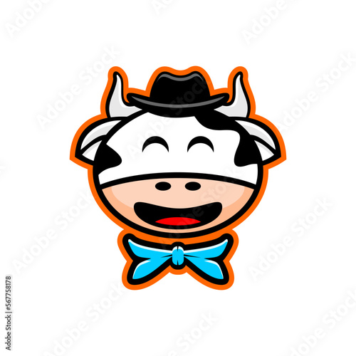 cartoon cow head vector design