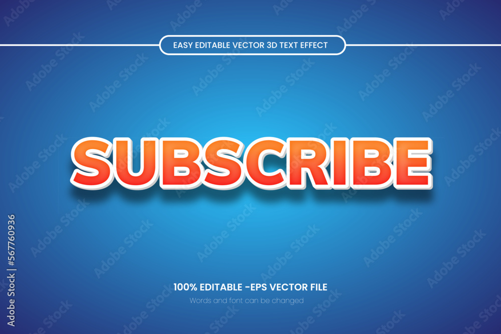 Subscribe 3d Editable Text Effect Template Design Subscribe 3d Editable Text Effect Template Design