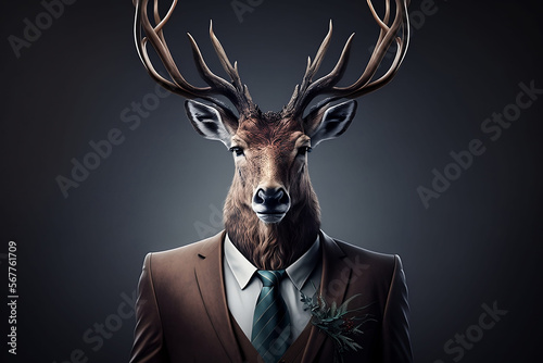Gentle Deer: A Portrait of Majestic Beauty and Elegance. Generative AI © ShadowHero