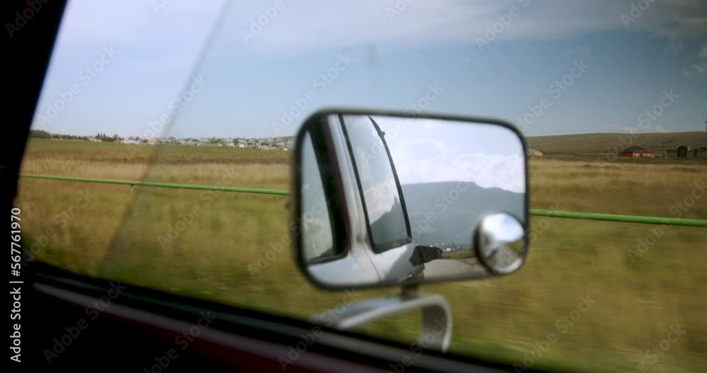 view from the car window on the field. High quality 4k footage view from the car window on the field. High quality 4k footage