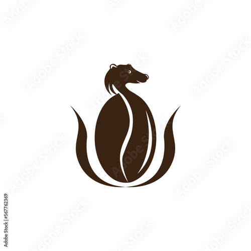 civet coffee logo abstract design vector illustration