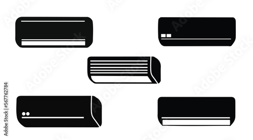 HVAC systems icons vector , air conditioning, indoor air quality,
