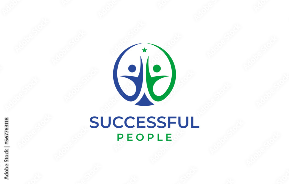 successful people star logo design successful people star logo design