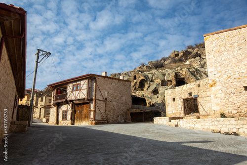 Phrygian Valley (Frig Vadisi). Ruins from thousands of years ago. Ancient caves and stone houses in Ayazini, Afyonkarahisar, Turkey