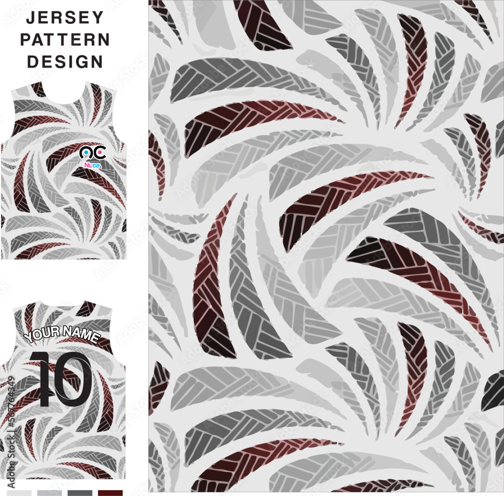 basketball jersey pattern design template. black red abstract