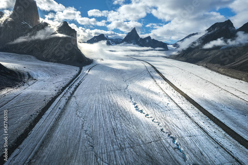 Tupermit Glacier in Akshayuk Pass. Auyuittuq National Park, Baffin Island, Canada. photo