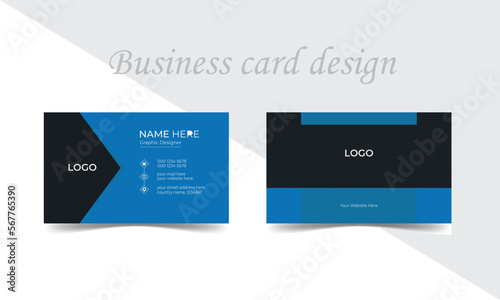 clean blue professional business card design, modern business card design templates. Modern business card design template, Stationery design. Vector illustration