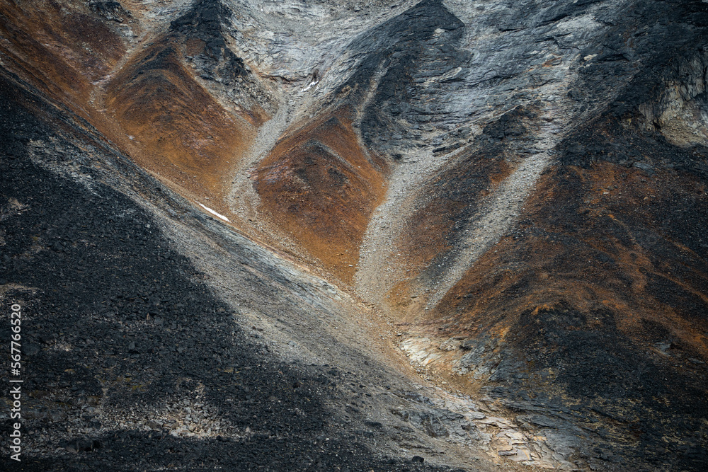 Mountain texture, geology on Buffin Island