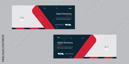 Corporate business social media design Facebook cover template web banner..eps