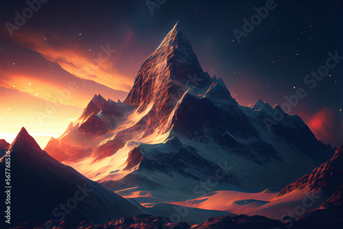 Cinematic mountain image, Ai generated