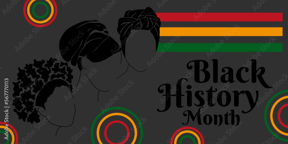 Fototapeta premium Black History Month, Horizontal banner design for theme design