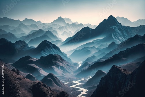 Misty Mountains at Dawn