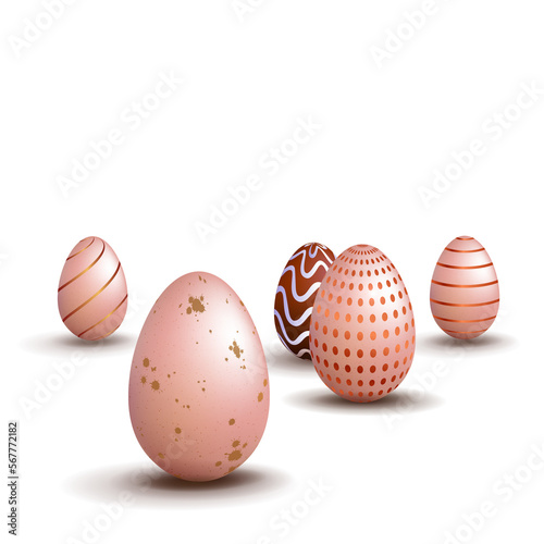 Easter beige design, a set of eggs with a pattern.