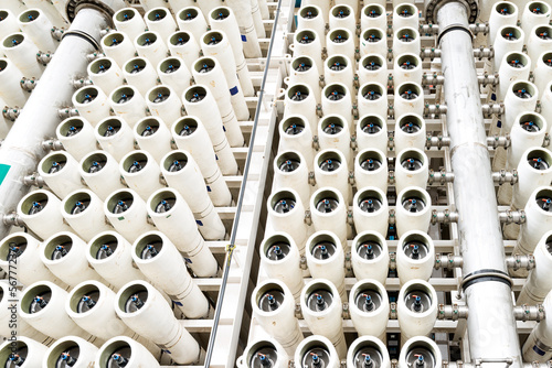 Tablou pe pânză The reverse osmosis equipment in a desalination plant.