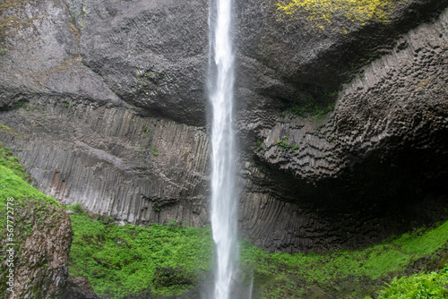 Base of Latourell Falls Waterfall and Cliffs in the Columbia River Gorge in Oregon & Washington photo