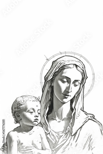 Design of Baby Jesus and Mary Mother of Christ, Generative Ai